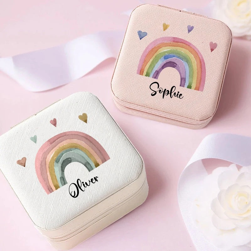 Personalized Rainbow Jewelry Box