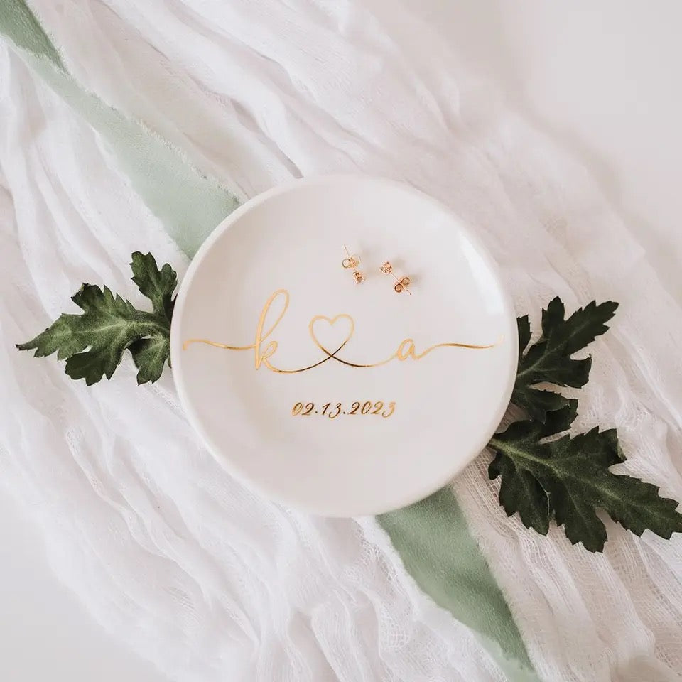 Personalized Wedding Trinket Dish
