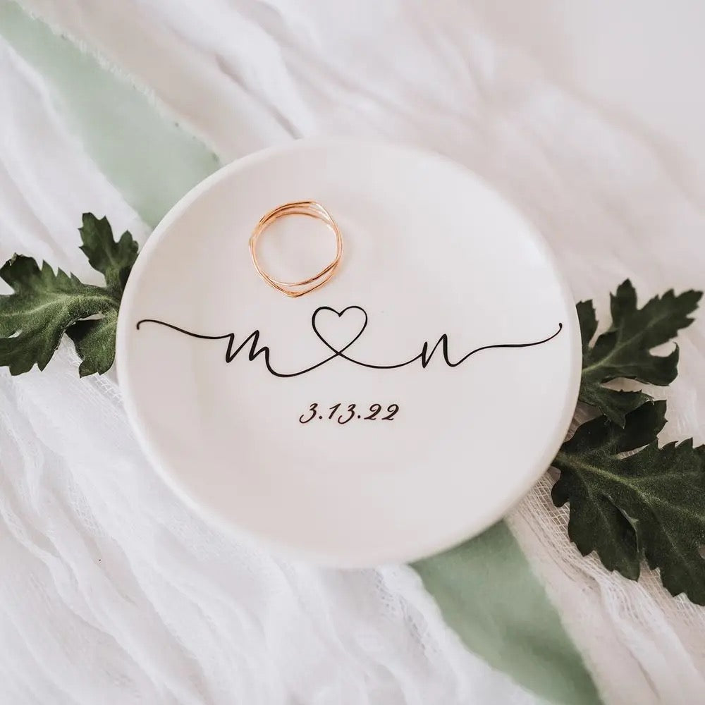 Personalized Wedding Trinket Dish