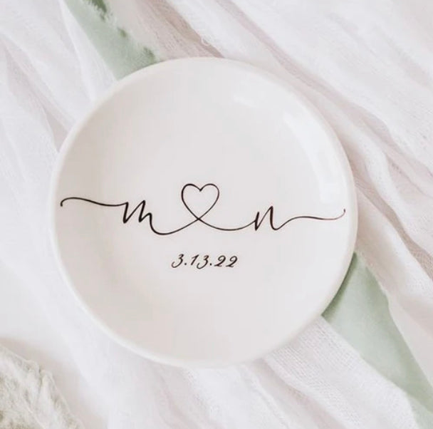Personalized Wedding Trinket Dish