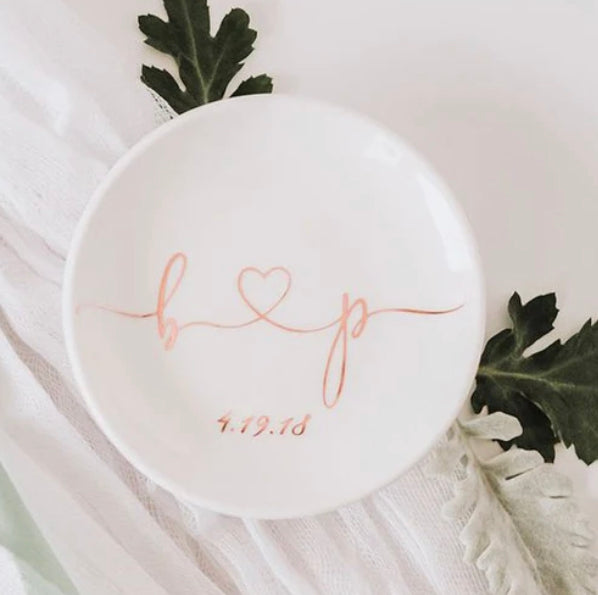 Personalized Wedding Trinket Dish