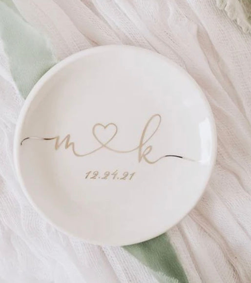 Personalized Wedding Trinket Dish