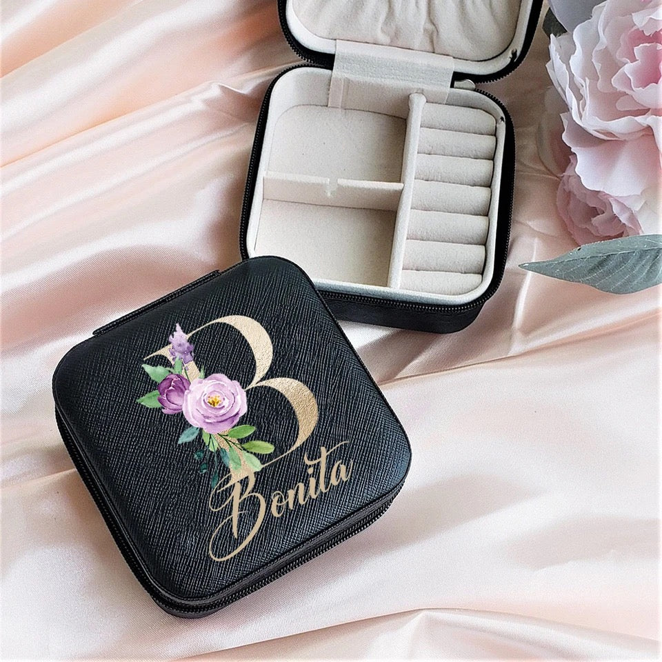 Personalized Black Jewelry Box