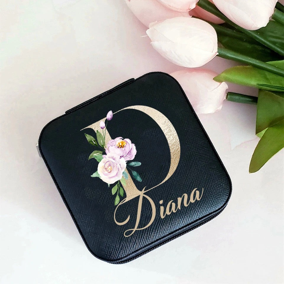 Personalized Black Jewelry Box