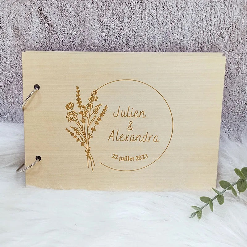 Personalized Wooden Wedding Guest Book