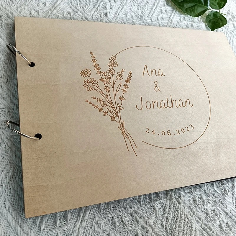 Personalized Wooden Wedding Guest Book