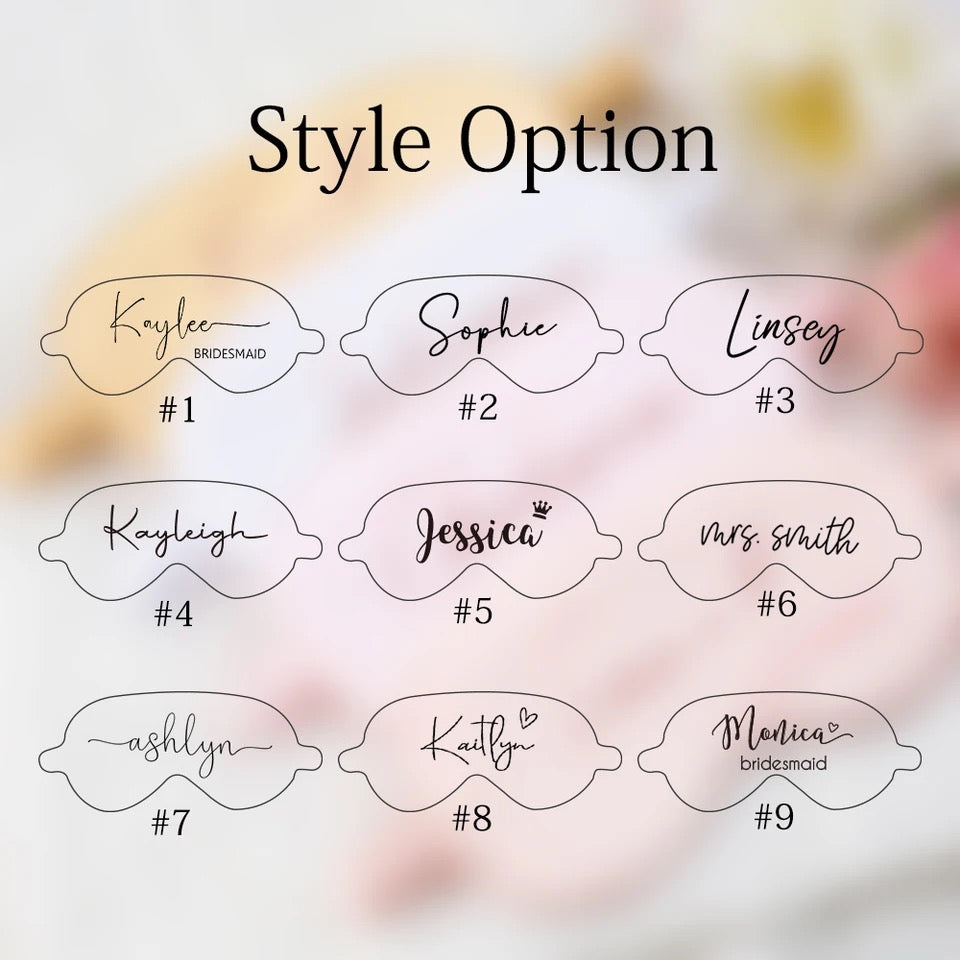 Customized Satin Nighttime Eye Mask