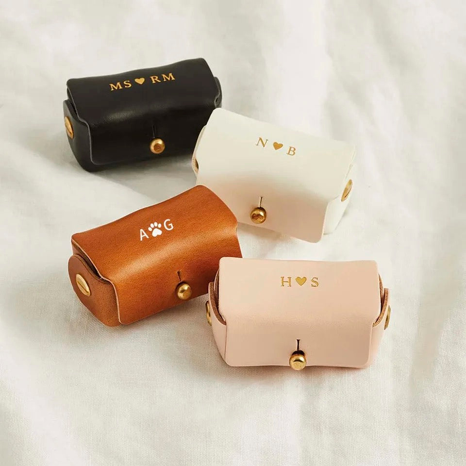 Personalised Wedding Faux Leather Ring Box for Dog Collar