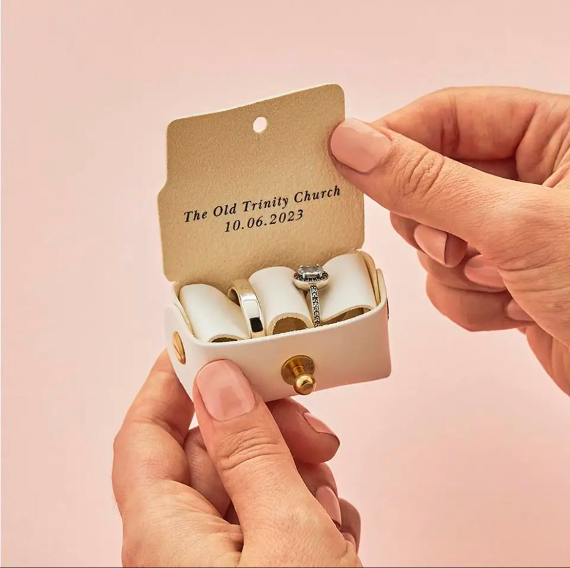 Personalised Wedding Faux Leather Ring Box for Dog Collar