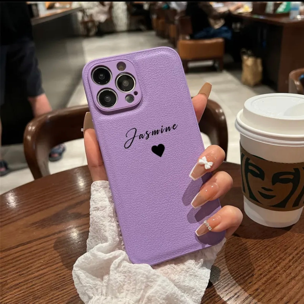 Heartfelt Personalizable Faux Leather iPhone Case