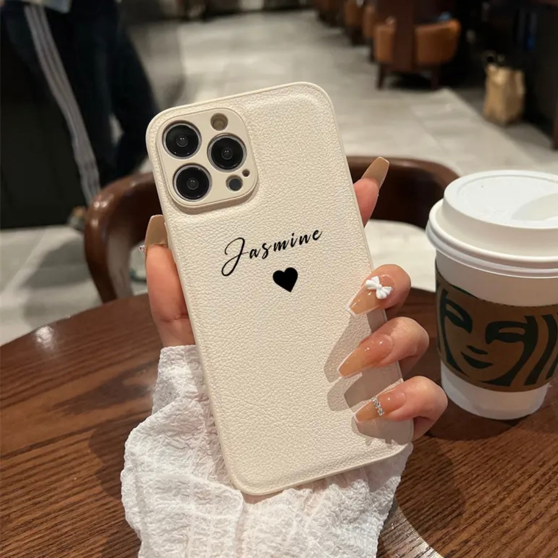 Heartfelt Personalizable Faux Leather iPhone Case