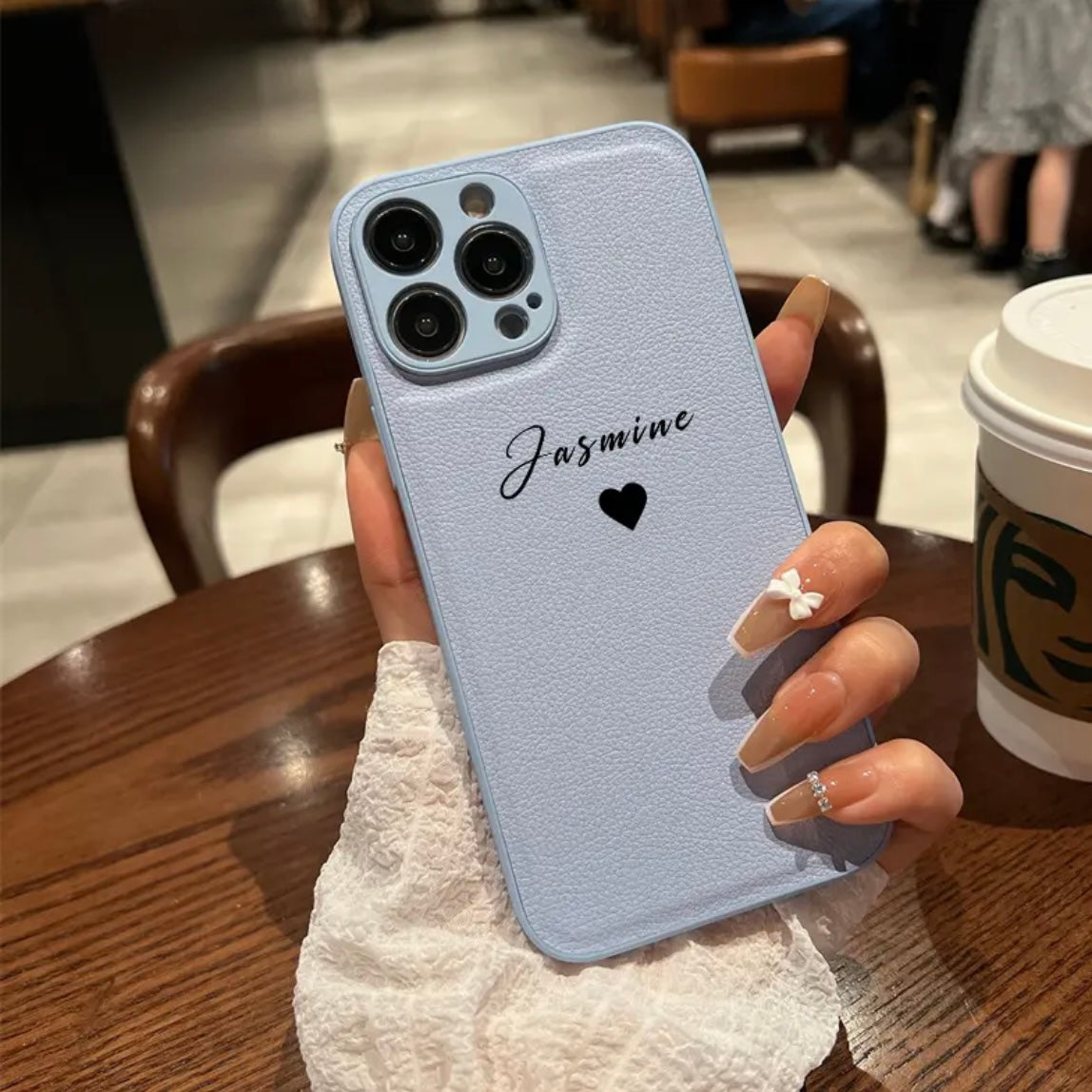 Heartfelt Personalizable Faux Leather iPhone Case