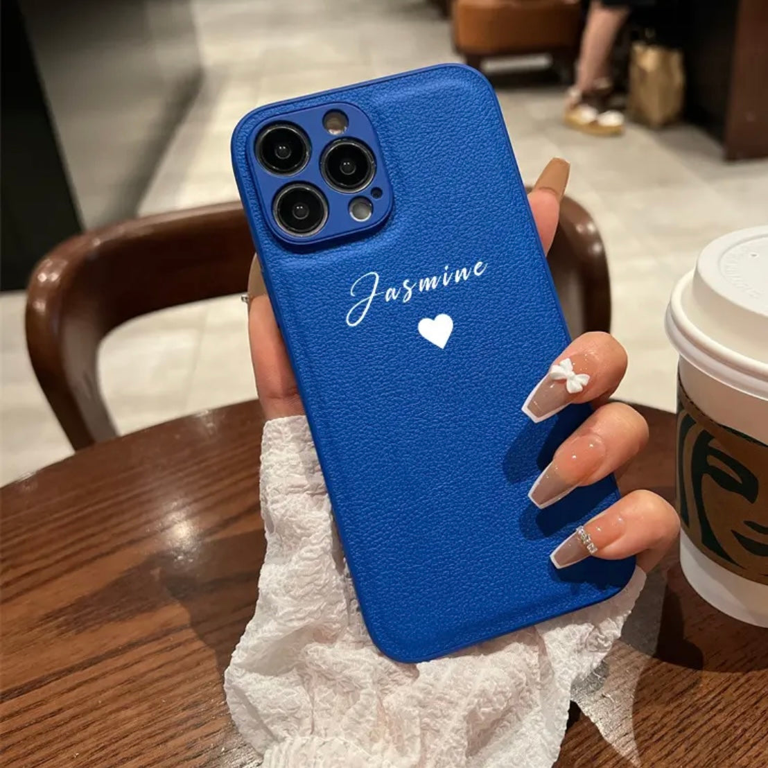 Heartfelt Personalizable Faux Leather iPhone Case