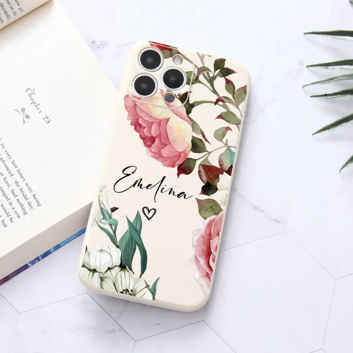 Personalized Floral Phone Case for iPhone