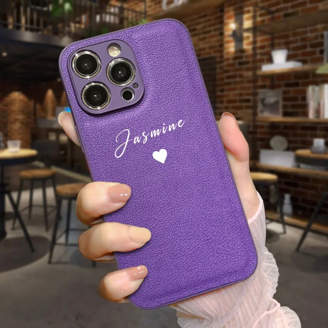 Heartfelt Personalizable Faux Leather iPhone Case