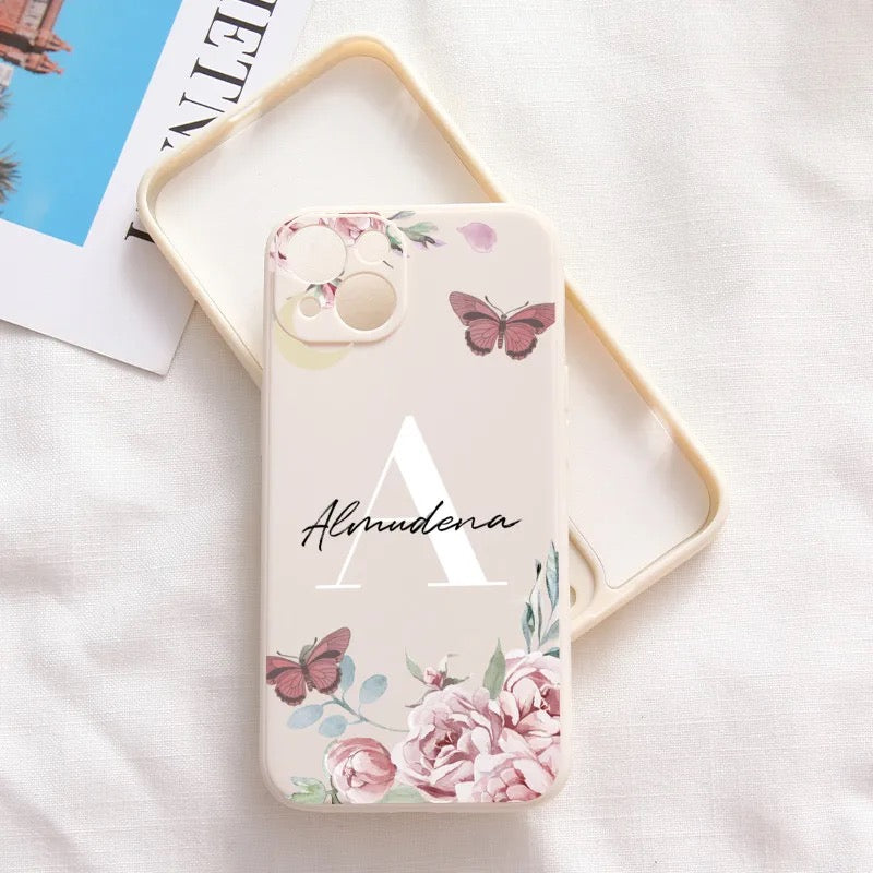 Personalized Floral Silicone iPhone Case