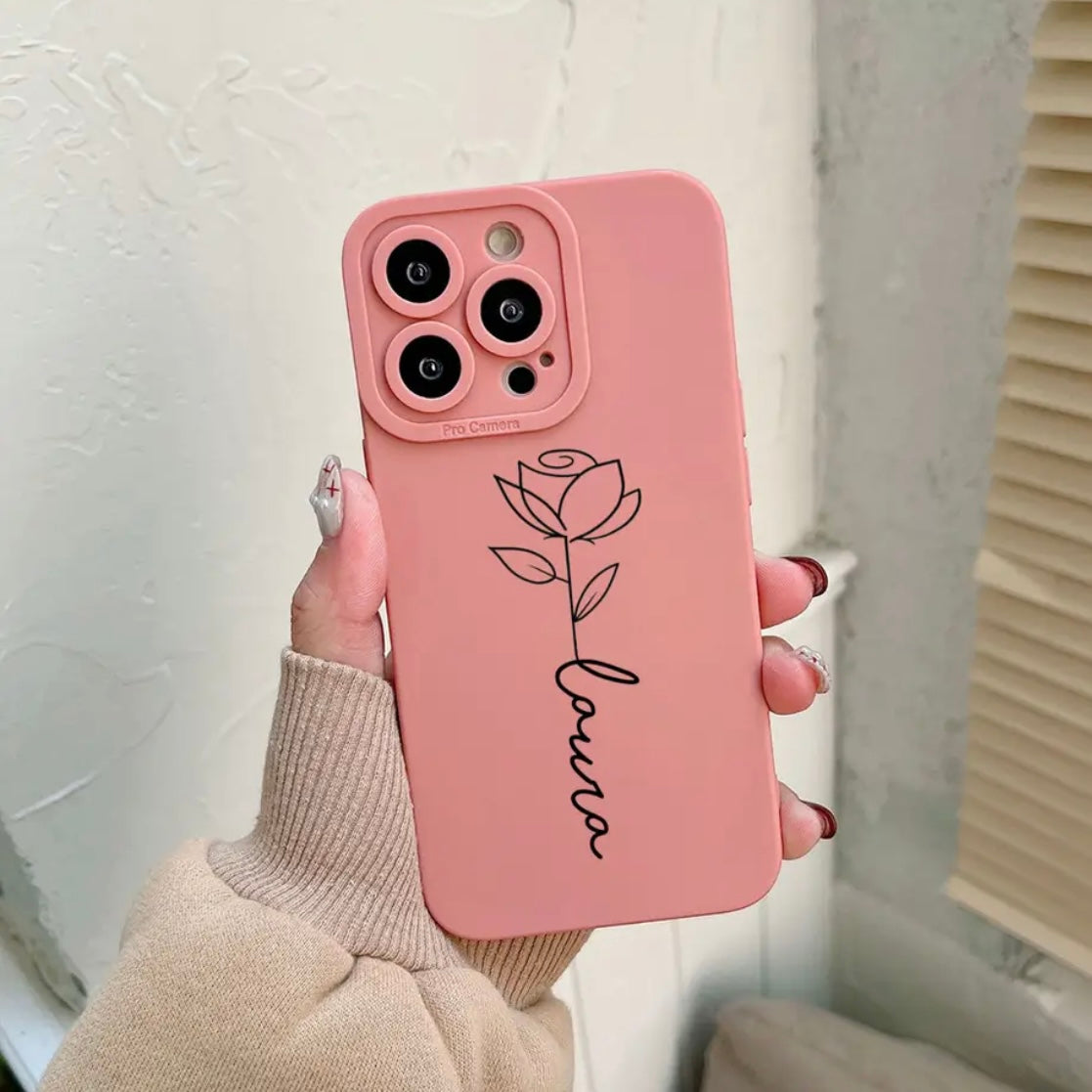 Personalized Rose Design iPhone Case