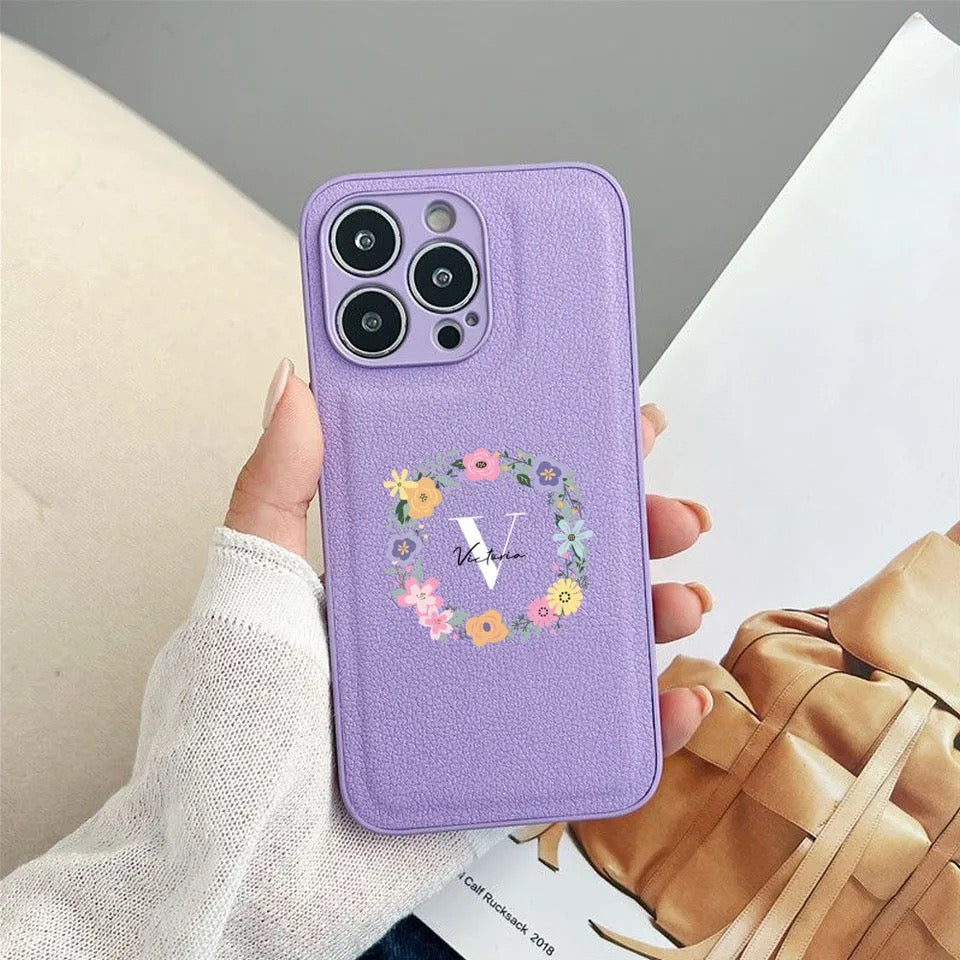 Personalized Floral Wreath iPhone Case