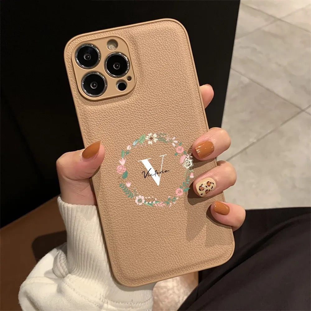 Personalized Floral Wreath iPhone Case