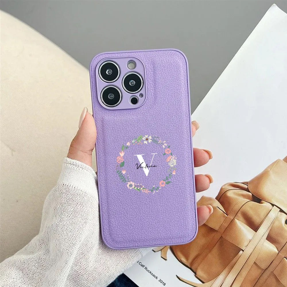 Personalized Floral Wreath iPhone Case