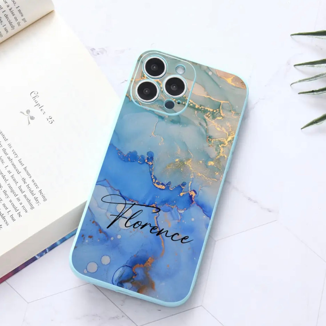Personalizable Marble Effect iPhone Case