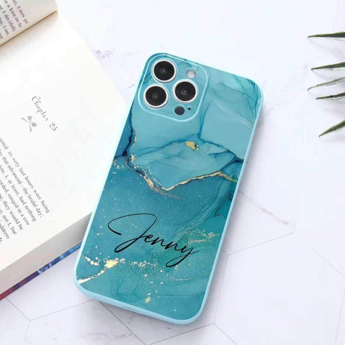 Personalizable Marble Effect iPhone Case
