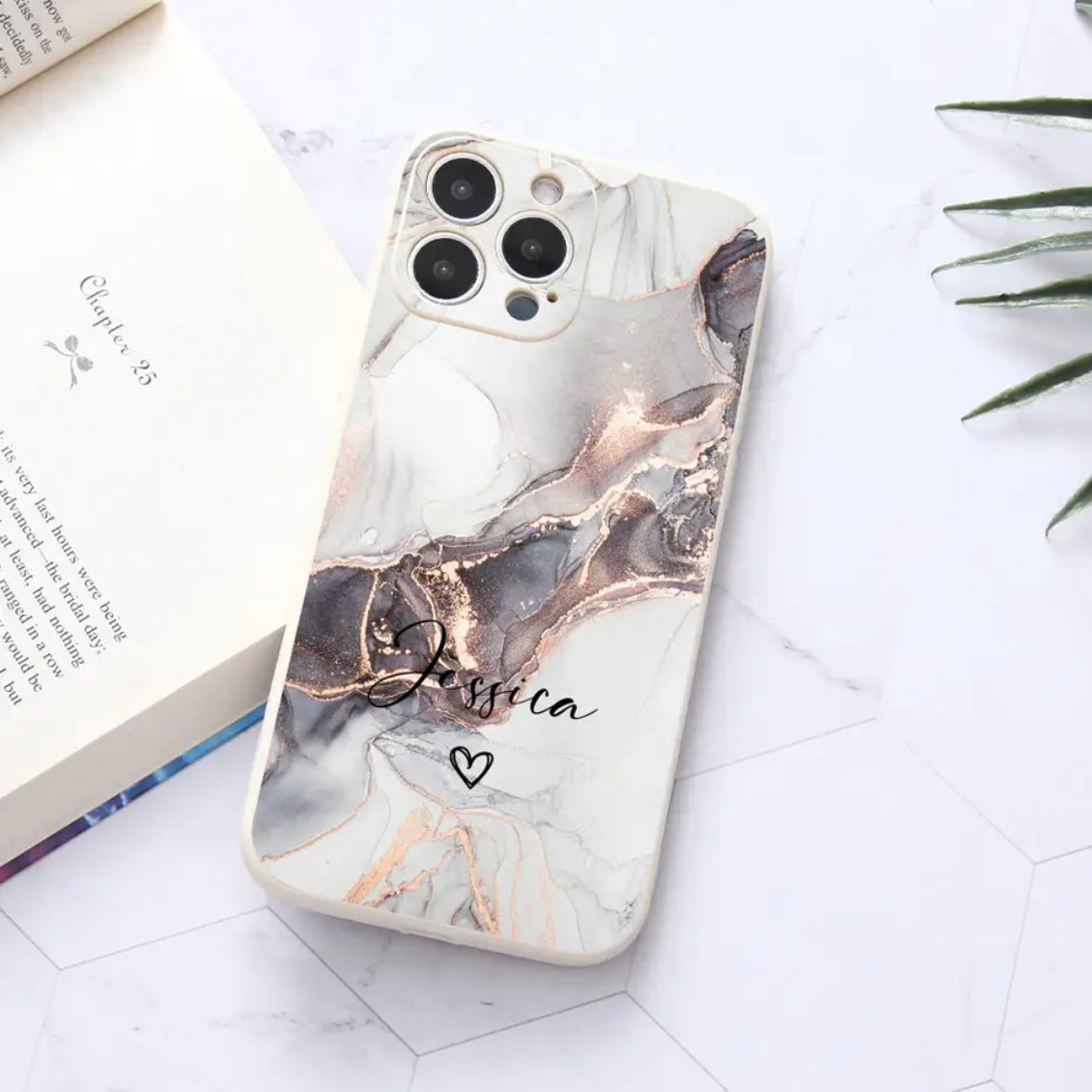 Personalizable Marble Effect iPhone Case