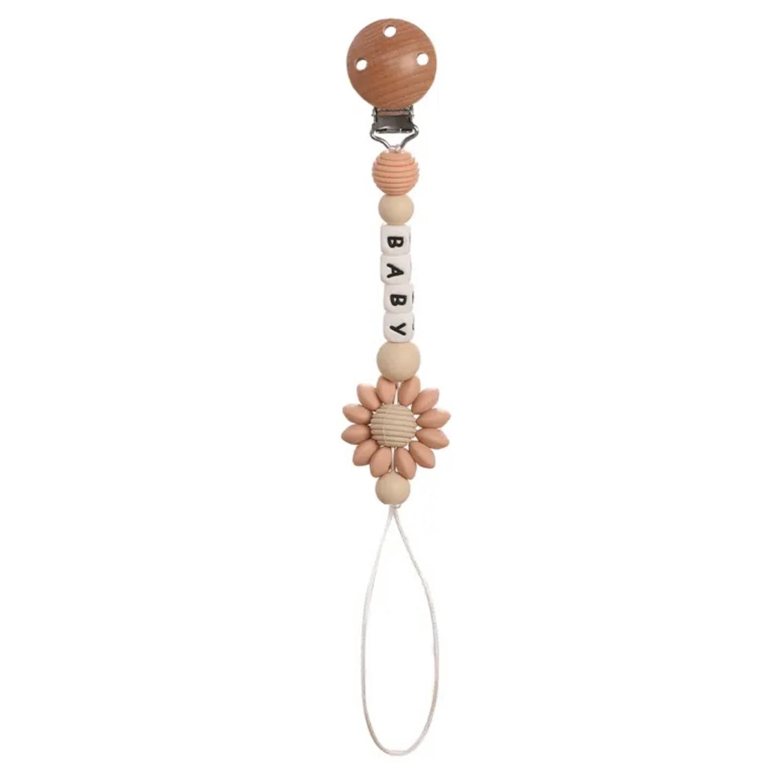 Personalized Sunflower Pacifier Clip