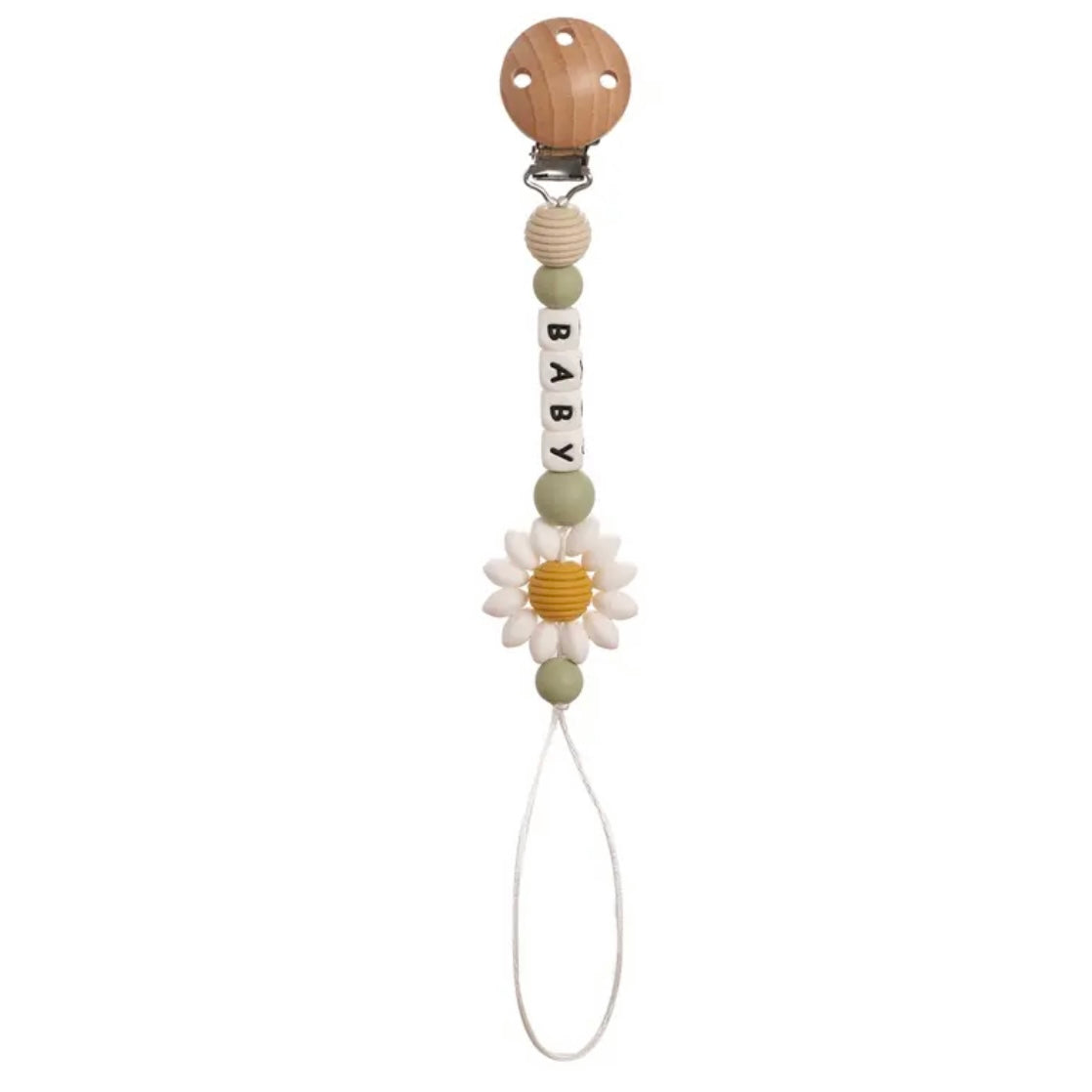 Personalized Sunflower Pacifier Clip