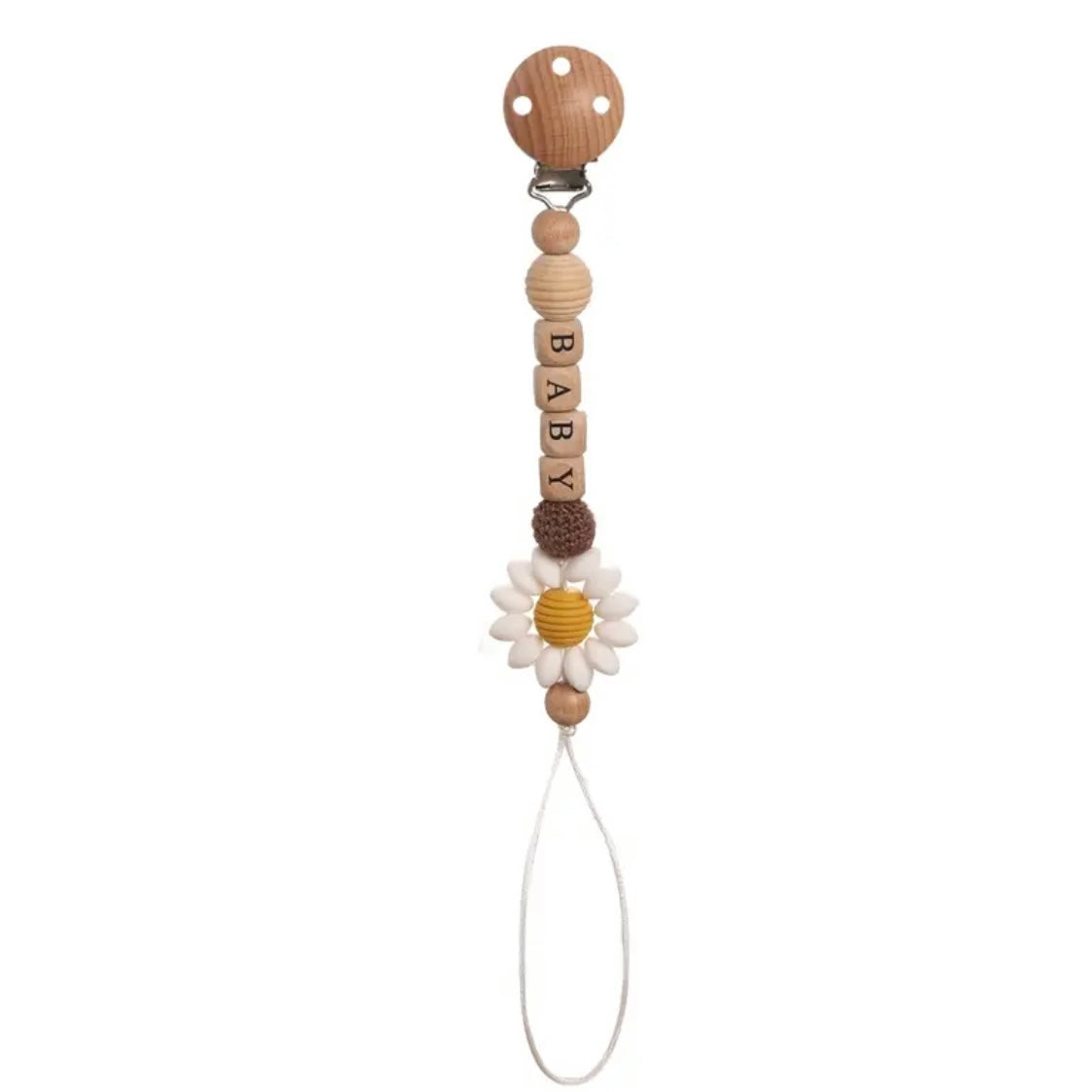 Personalized Sunflower Pacifier Clip