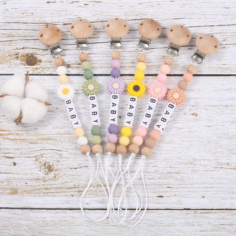 Personalized Daisy Pacifier Clip