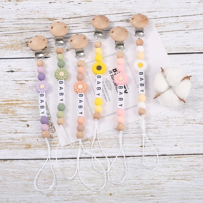 Personalized Daisy Pacifier Clip
