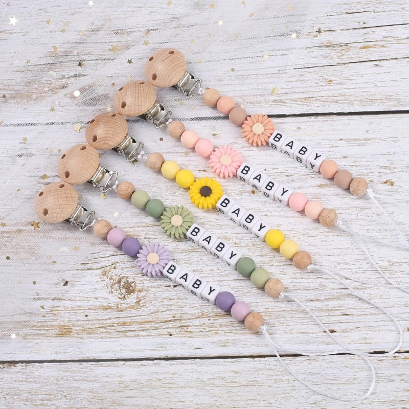 Personalized Daisy Pacifier Clip