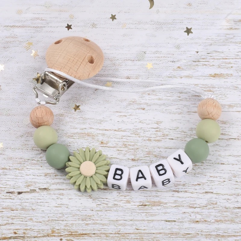 Personalized Daisy Pacifier Clip