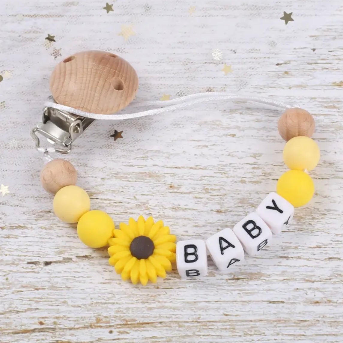 Personalized Daisy Pacifier Clip
