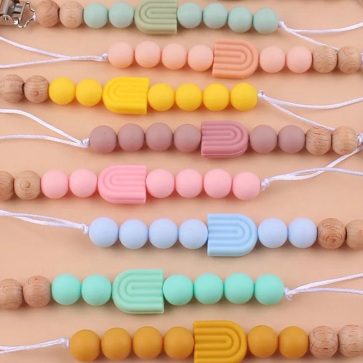 Bold Rainbow Personalized Pacifier Clip