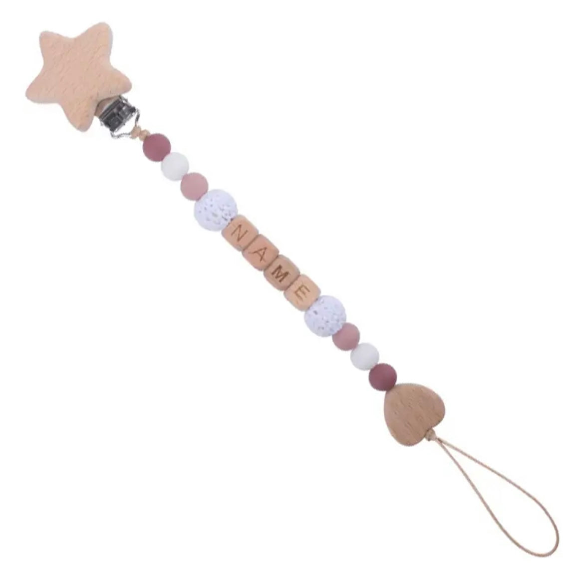 Personalized Wooden Star Pacifier Clip