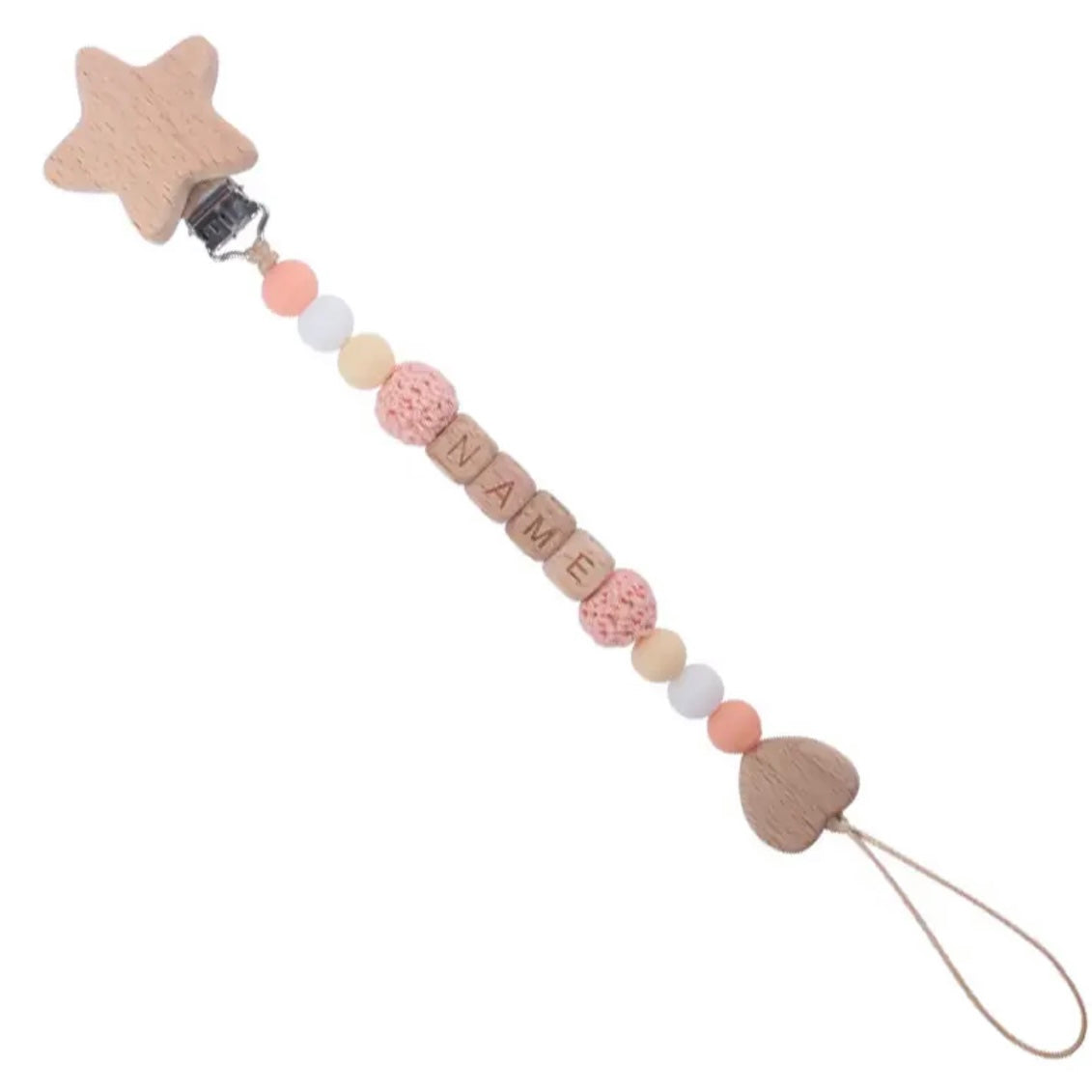 Personalized Wooden Star Pacifier Clip