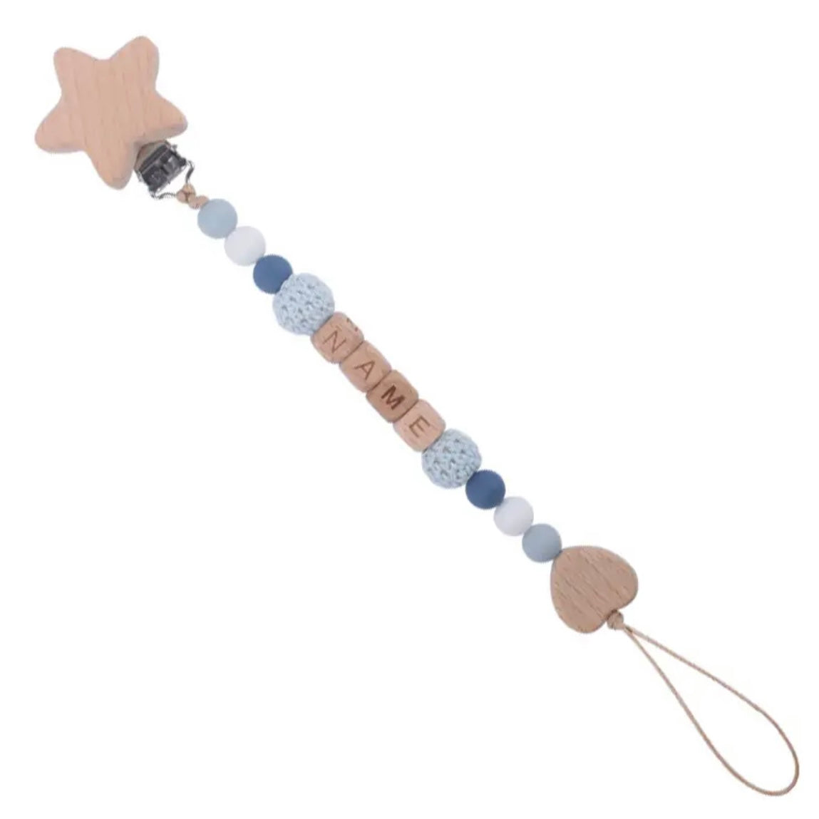 Personalized Wooden Star Pacifier Clip