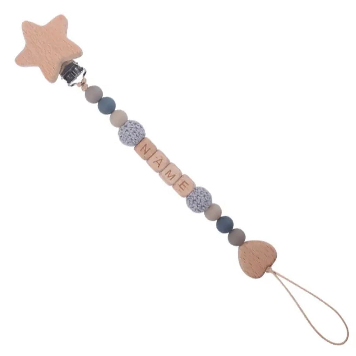 Personalized Wooden Star Pacifier Clip