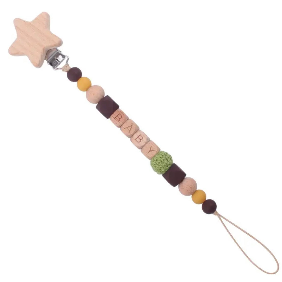 Personalized Wooden Star Pacifier Clip