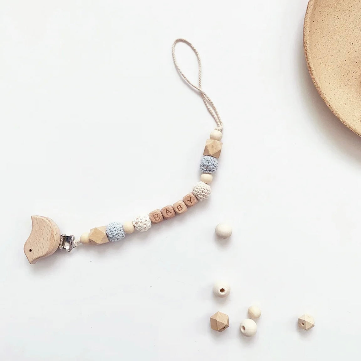 Personalized Wooden Bird Pacifier Clip