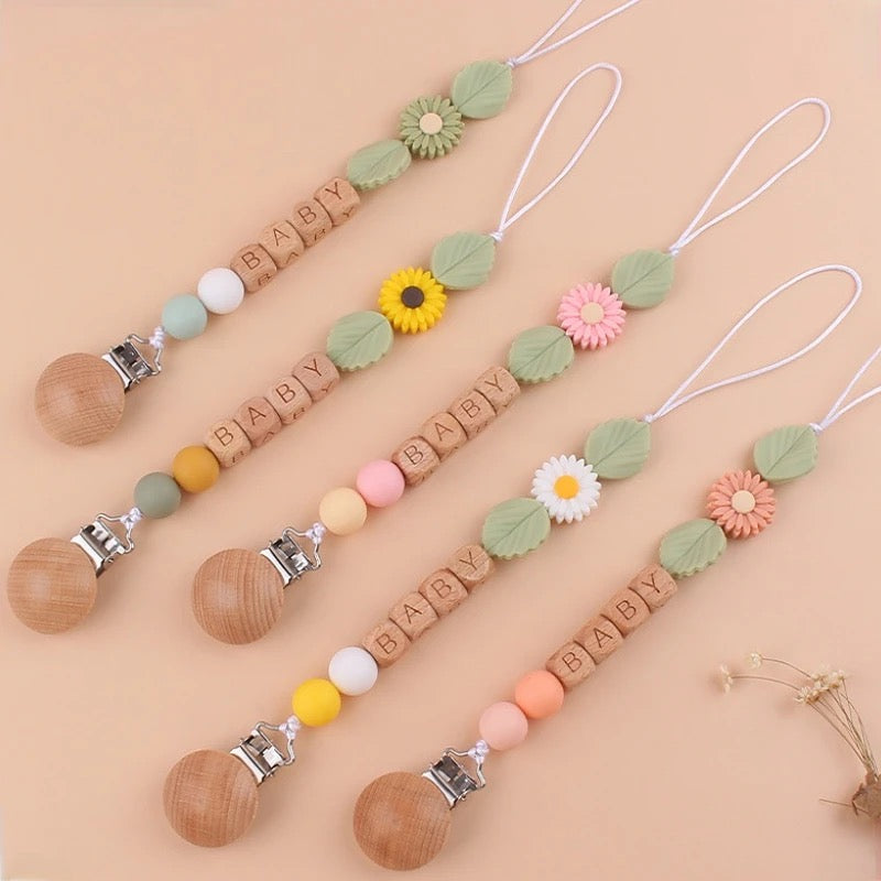 Delicate Daisy Personalized Pacifier Clip