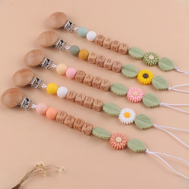 Delicate Daisy Personalized Pacifier Clip