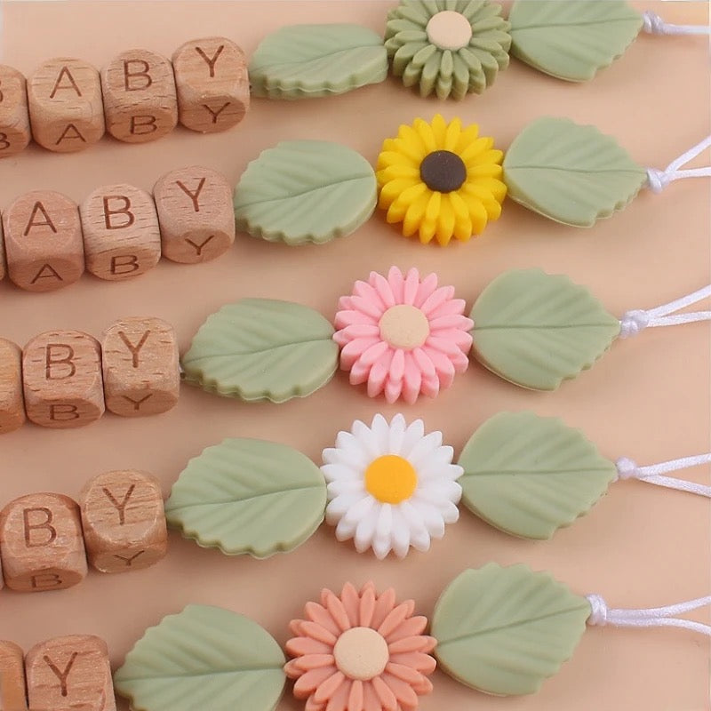 Delicate Daisy Personalized Pacifier Clip