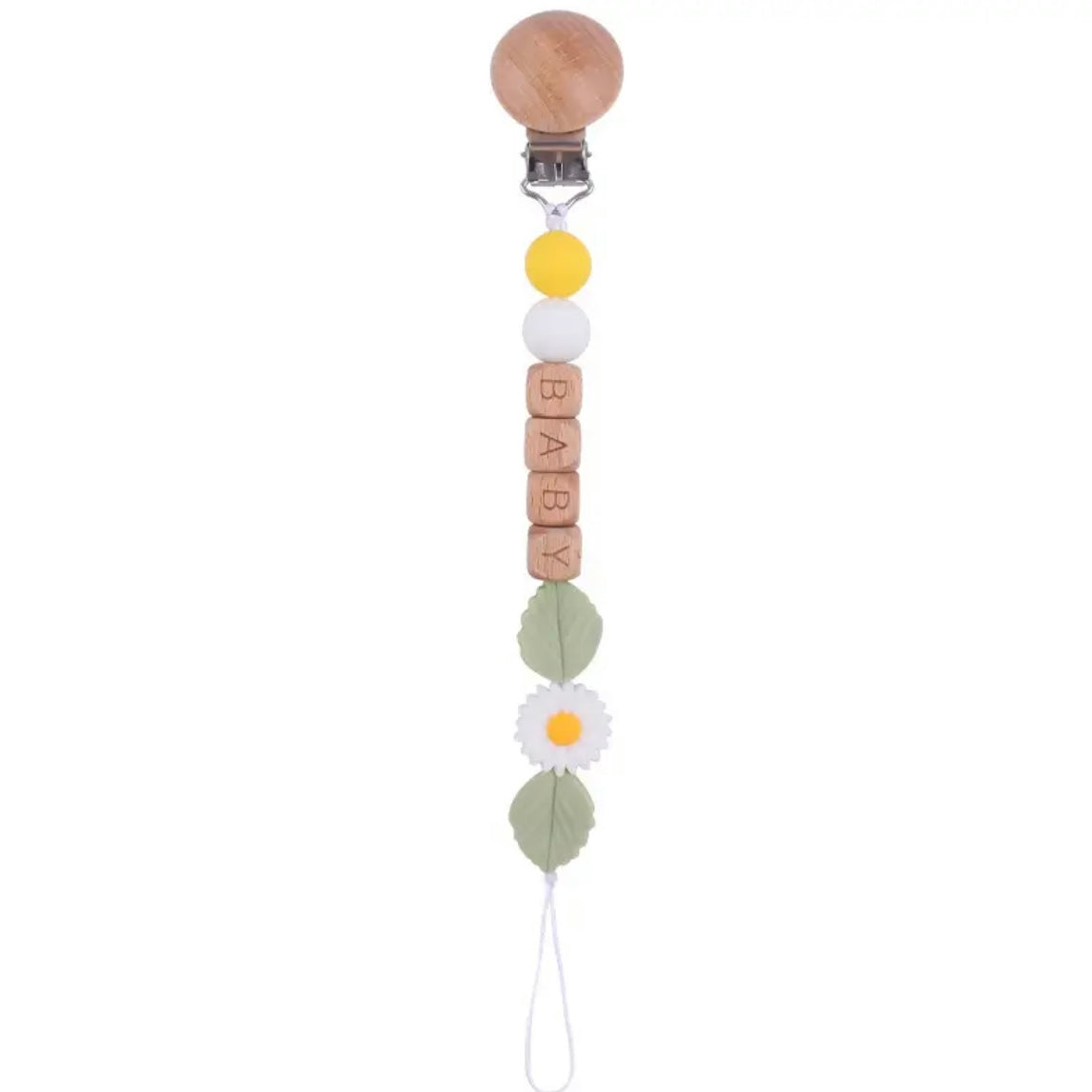 Delicate Daisy Personalized Pacifier Clip