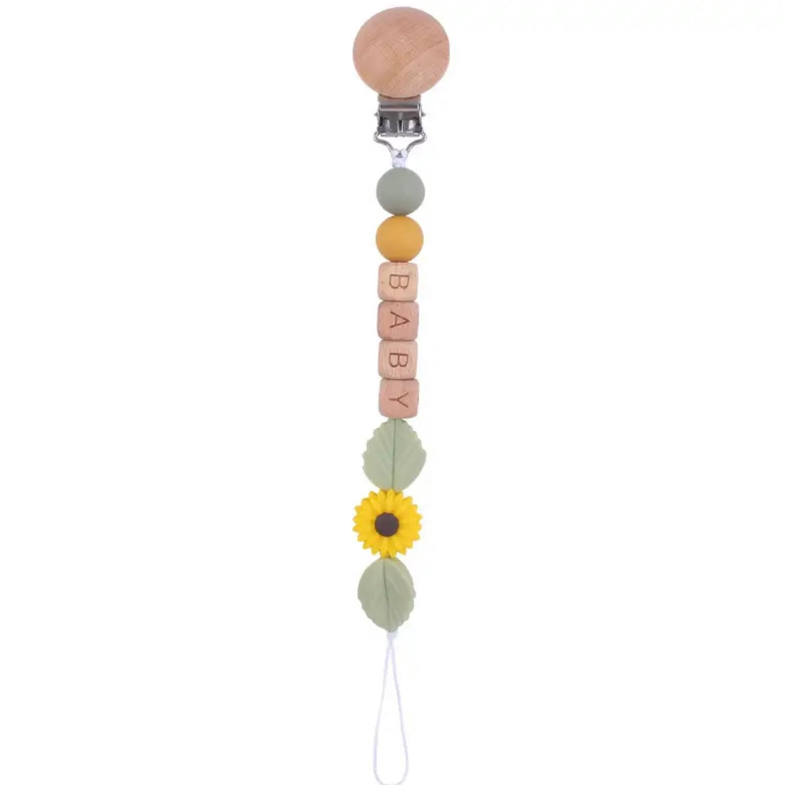 Delicate Daisy Personalized Pacifier Clip