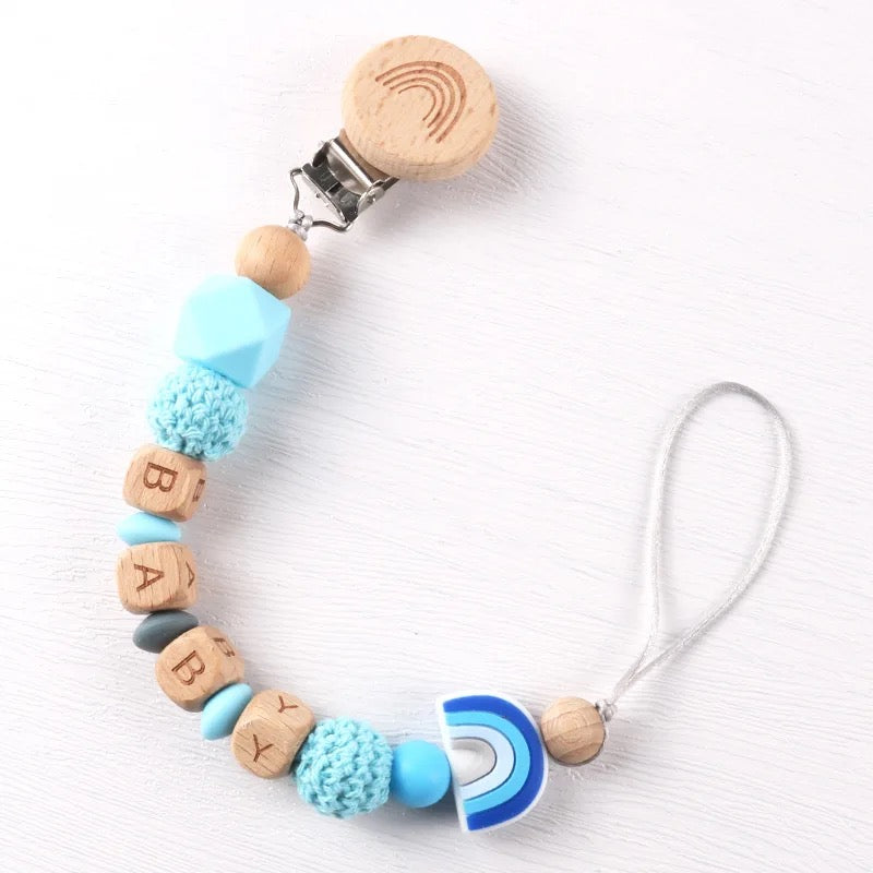 Rainbow Personalized Pacifier Clip