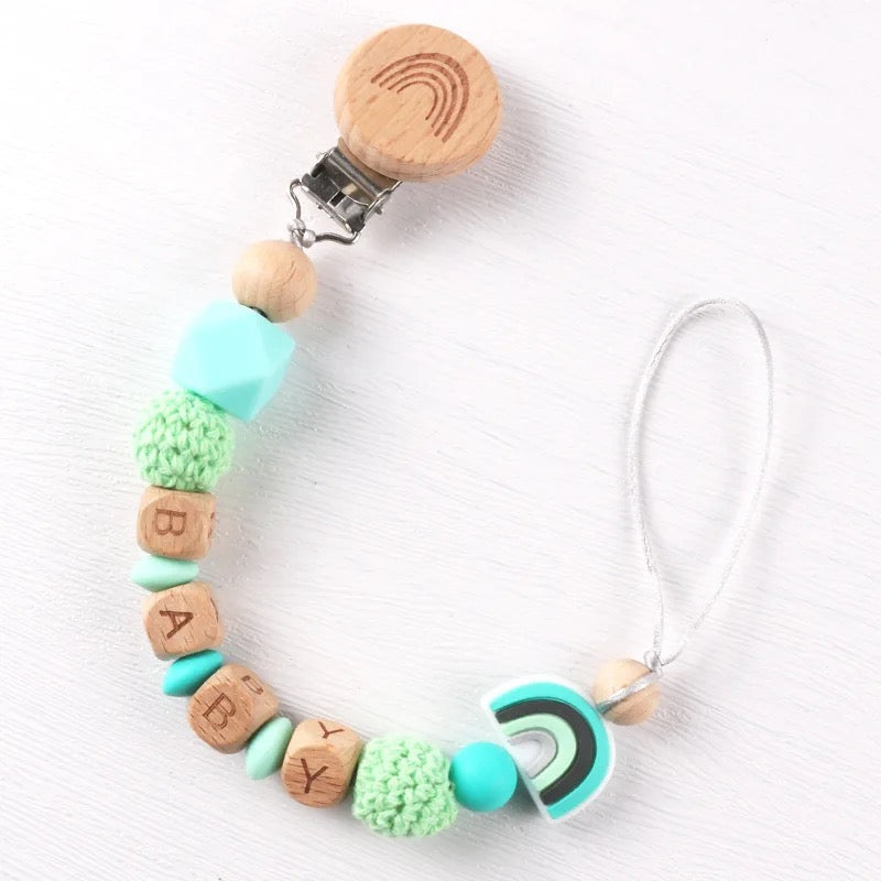 Rainbow Personalized Pacifier Clip
