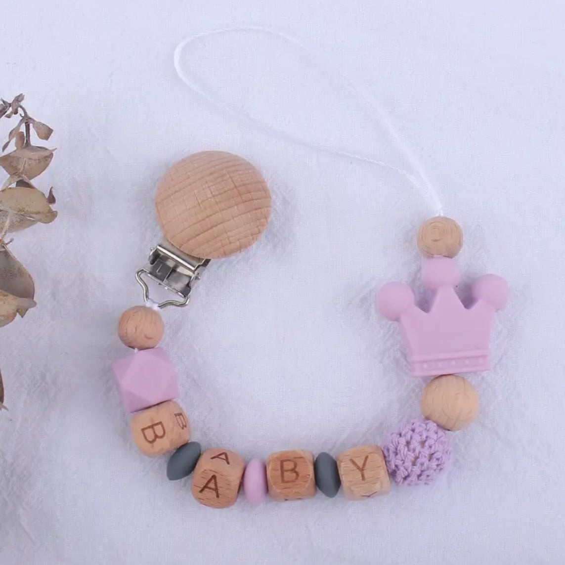 Crown Personalized Pacifier Clip